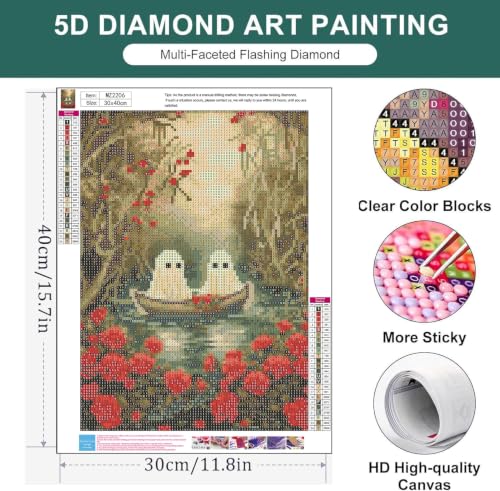 Halloween Diamond Art Kits for Adults,Diamond Painting Kits for Beginners - color: Ghost-B