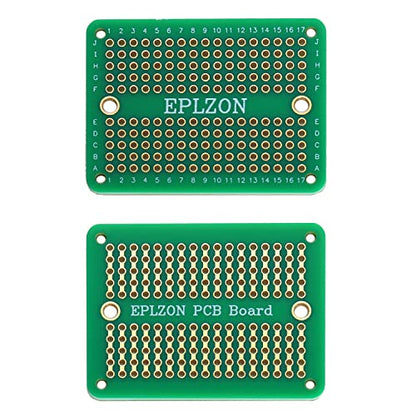 Solderable Breadboard PCB Board Gold-Plated Solder Breadboard for DIY Electronics Projects Apply to Arduino Soldering Projects 3.5"x2.05" (5 Pack + 2 Mini Board, Green) - color: Green
