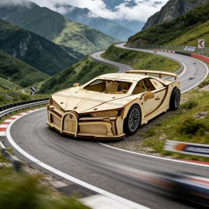 Adult 3D Wooden Sports Car Puzzle Set - style: Sports car