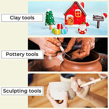 Jetmore 6 Pack Clay Tools Kit, Pottery Tools & Sculpting Tools, Polymer Modeling Clay Cutters Sculpture Set for Carving, Ceramics, Molding, DIY - color: 6 Pack