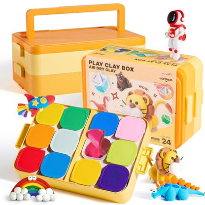 Jar Melo Air Dry Clay, Magic Modeling Clay Kit, 24 Colors with Storage Box - color: 24 color