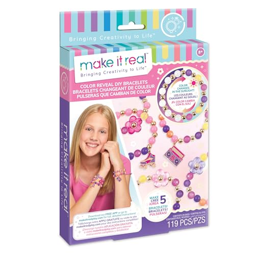 Make It Real Color Reveal DIY Bracelets Kit - Transforming Beads Craft Set for Kids - style: Color Reveal