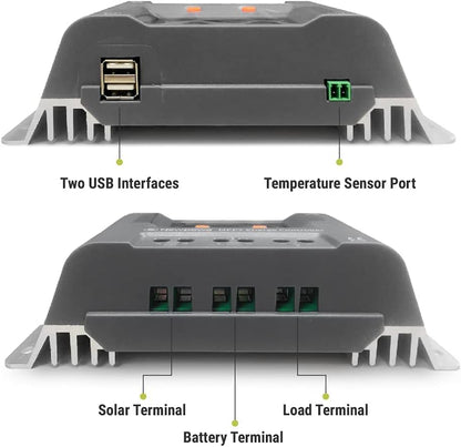 Newpowa 35Watts 12Volt Solar Panel Monocrystalline Off Grid Solar Charge Kit 35W 12V 10BB Solar Panel+10A MPPT Charge Controller+8ft Cord for Connecting Controller to Battery Alligator Clamp - size: 35W 12V Kit (Panel + 10A MPPT + 8ft Cord)