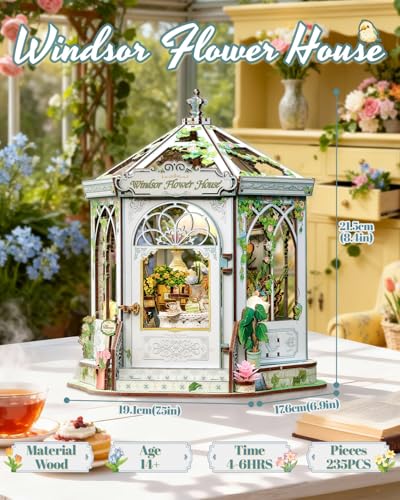 CUTEBEE DIY Miniature House Kit for Adults, Flower House Book Nook - color: Windsor Flower House