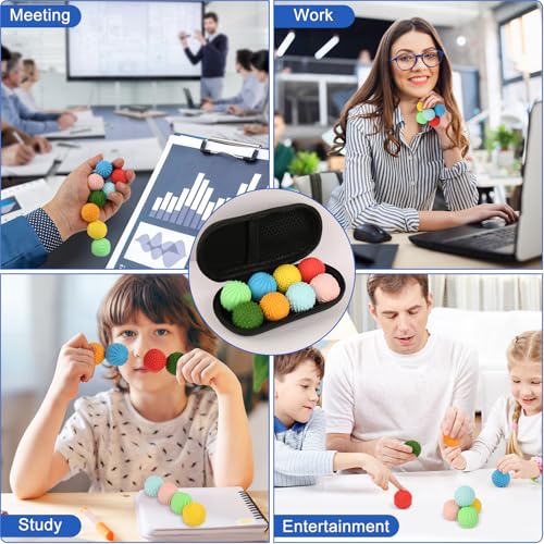 4PCS Silicone Magnetic Balls Fidget Toy, Quiet Fidget Toys for Teens Adults - color: Multi Color Delight Ball ×4