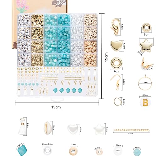Xylise Jewelry Making Supplies Kit Natural Stone Beads for Irregular Natural Stone with for DIY Craft Bracelet Necklace Earrings for Adults (Blue) - color: Blue
