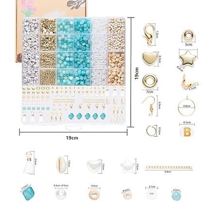 Xylise Jewelry Making Supplies Kit Natural Stone Beads for Irregular Natural Stone with for DIY Craft Bracelet Necklace Earrings for Adults (Blue) - color: Blue