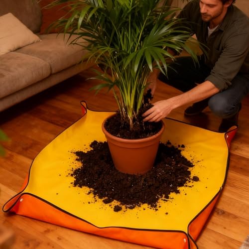 Repotting Mat 1x1m Foldable Gardening Accessories - color: Yellow