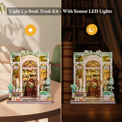 Fsolis Book Nook Kit Miniature House Green Life's Bookshop - color: Green Life's Bookshop