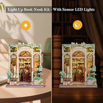 Fsolis Book Nook Kit Miniature House Green Life's Bookshop - color: Green Life's Bookshop