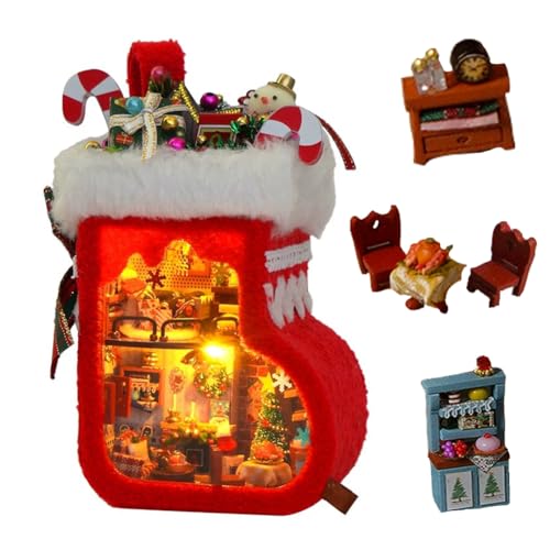 3D Wooden Book Stand Puzzle DIY Dollhouse Wood Nook Model Building Kit with LED Light for Adults to Build Creativity Christmas Halloween - color: Th56