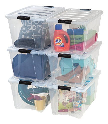 IRIS USA 6-Pack 54 Quart Storage Bins with Lids, Clear - size: 54 Qt, style: 6 Pack