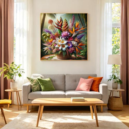 CHWGLFGG 5D Flower Diamond Art Kits for Adults Beginners 13.7X 13.7 Inch - color: KM1076-1