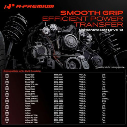 A-Premium Engine Serpentine Belt Drive Kit with Tensioner