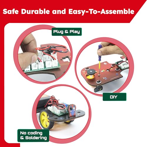 Butterfly EduFields 5in1 STEM Electronics Robotics Kit for Ages 8-10-12-13 - style: Smart Robot Car Kit