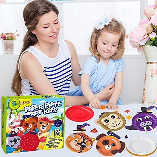 V-Opitos 12 Pack Paper Plate Arts and Crafts Kits for Kids - size: Ocean