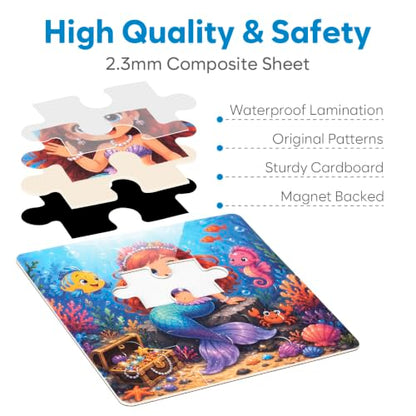 Biarek Mermaid Magnetic Puzzles for Kids 3-5, 37-Piece Travel Set - color: Mermaid - 37 Pieces