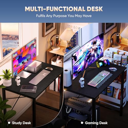 DUMOS 32 Inch Small Computer Desk, Gaming Desks for Home Office Bedroom - color: Black, size: 32 Inch