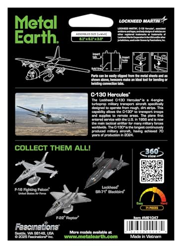 Metal Earth C-130 Hercules 3D Metal Model Kit Fascinations