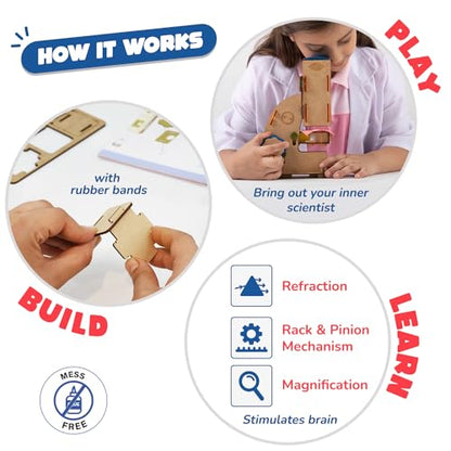 Smartivity DIY Microscope 100x Zoom STEM Toy for Kids 8-14 - style: 100x Microscope