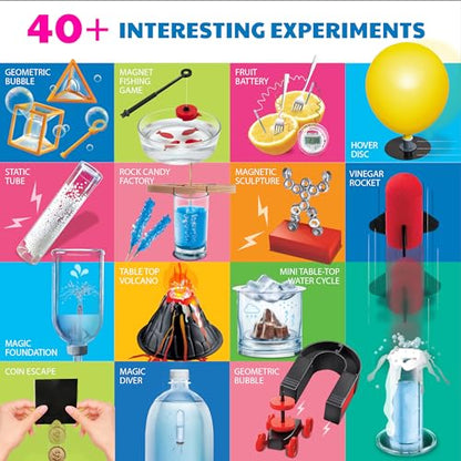 4M Scientific Discovery Kit for Kids Ages 8-12 – Over 50 STEM Experiments in Physics, Chemistry, Magnetism & Bubble Science, Build a Lemon Clock, Volcano, Magnetic Racer, Hover Disc, Educational Gift - style: Scientific Discovery