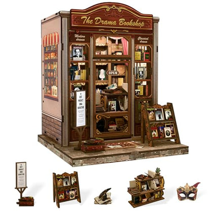 CUTEBEE Book Nook Kit, DIY Miniature House Kit for Adults, Bookshop Booknook - color: Drama Bookshop