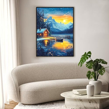 Diamond Art Kits for Adults & Beginners, Snow Mountain Diamond Painting Kit - color: HMDPUS-25907