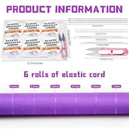 6 Size Stretchy Bracelet String Elastic String for Bracelet Making String - size: 6 Size