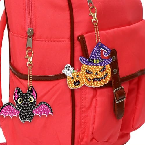 Labeol Diamond Art Kits for Kids with 5D Diamond Creat Your Own GEM Keychains Arts and Crafts for Kids Ages 8-12 Christmas Stocking Birthday Gifts for Kids 6+ - style: halloween