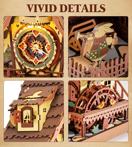 ROKR Seahorse Barque Wooden Puzzle+ROKR Cuckoo Mechanical Wooden Building