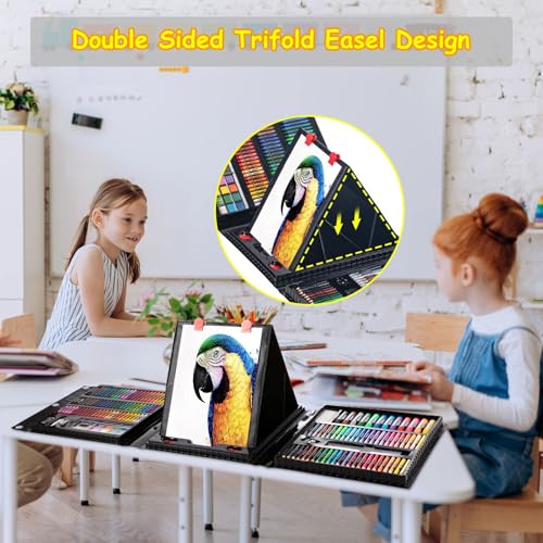 Art Supplies, 272 Pack Art Set Crafts Drawing Kit for Kids Girls Boys Teens - color: Black