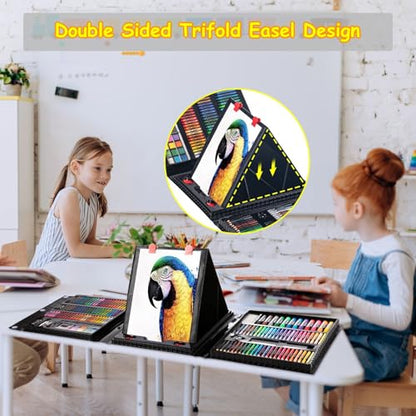 Art Supplies, 272 Pack Art Set Crafts Drawing Kit for Kids Girls Boys Teens - color: Black
