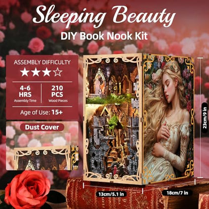CCCDF Sleeping Beauty Book Nook Kit, DIY Miniature House Dollhouse Kit - color: Sleeping Beauty