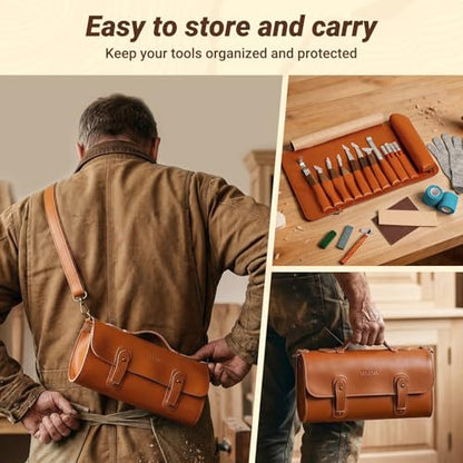 23PCS Wood Carving Kit, Wood Carving Tools - color: walnut-colored