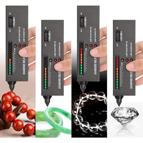 Professional Diamond Tester Pen – High Precision Jewelry Diamond Detector Tool, Portable Gemstone Identification Device for Jewelers and Beginners (Black, Batteries Not Included)