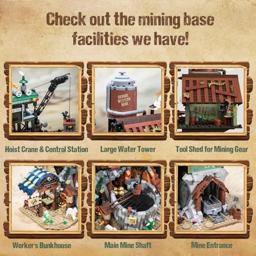 Epic Adventure Diorama Building Blocks Set – Wild West Gold Rush GBC Mining Machine & Pirate Shipwreck Tavern, Motorized Mechanical Display and Modular Nautical Pub for Adult Collectors