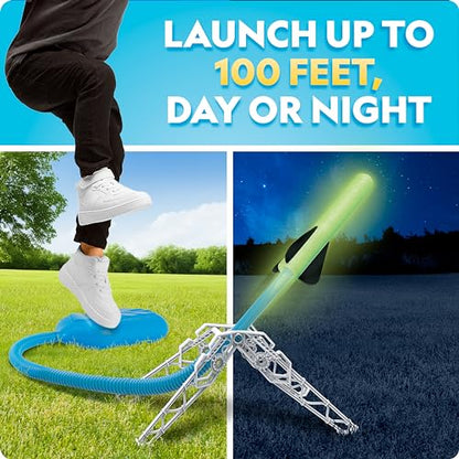 National Geographic Glow in the Dark Air Rocket Launcher Toy for Kids 8-12 - style: Glow-in-the-Dark Air Rocket