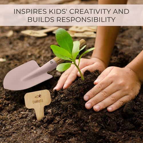 The Ultimate Kids Gardening Set - Safe Toddler Tools for Outdoor Fun - color: Pink