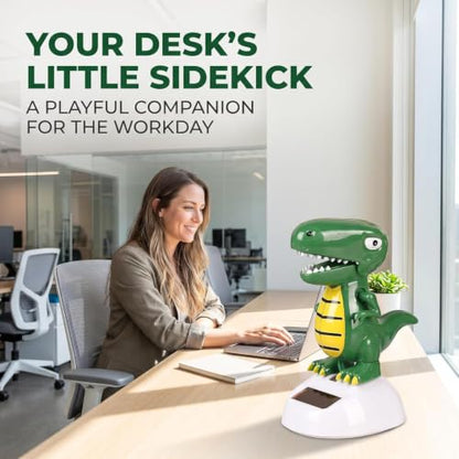 Green Cute Solar Powered Dancing Dinosaur,Decoration Gift,Swinging Dancer, No Battery Required,Desk and Dashboard Decor Home Decor Birthday Gifts Solar Power Kits