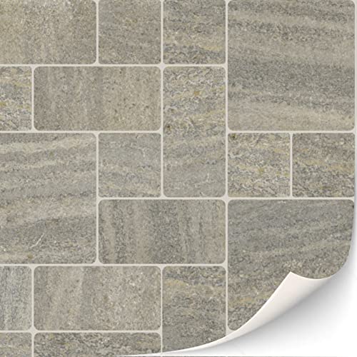 3 Sheets Self Adhesive Floor Tiles for Dollhouse 1:12 Scale (Mosaic Natural Stone) - style: Mosaic Natural Stone