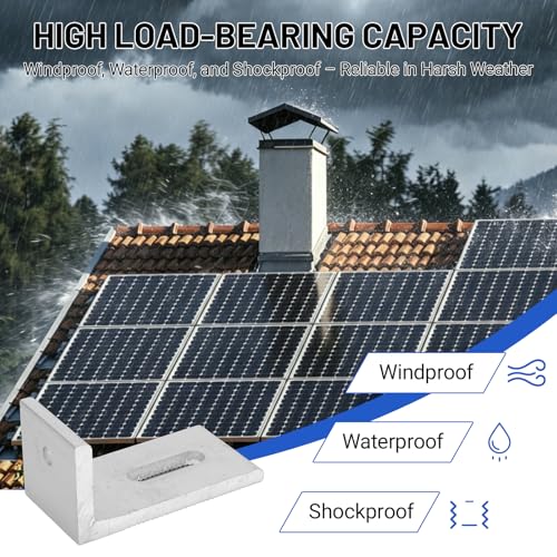 10Pcs L Foot Solar Mount, Aluminum Alloy Photovoltaic Panel Mounting Bracket, Photovoltaic Mount, Waterproof Solar Panel Bracket for Roof PV System