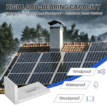 10Pcs L Foot Solar Mount, Aluminum Alloy Photovoltaic Panel Mounting Bracket, Photovoltaic Mount, Waterproof Solar Panel Bracket for Roof PV System