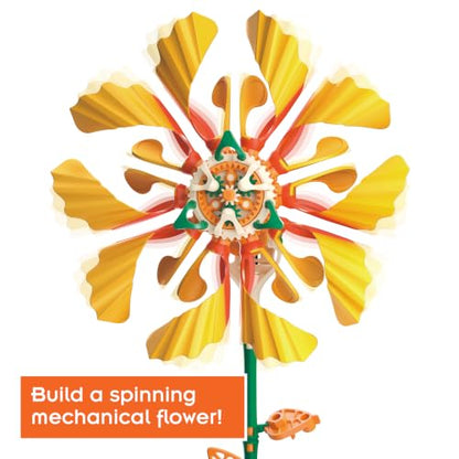 Thames & Kosmos SolarFlower Golden Sunrise STEM Kit | Build a Motorized Solar-Powered Flower with Spinning, Colorful Petals, Educational Gift for Kids Ages 8+, Adults - color: Golden Yellow