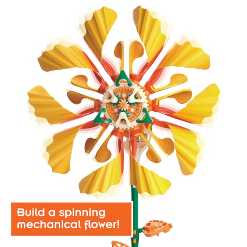 Thames & Kosmos SolarFlower Golden Sunrise STEM Kit | Build a Motorized Solar-Powered Flower with Spinning, Colorful Petals, Educational Gift for Kids Ages 8+, Adults - color: Golden Yellow