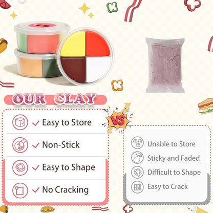 Aestd-ST Air Dry Clay Kit - Food Toy Theme, Modeling Clay for Kids - color: Food Toy Theme