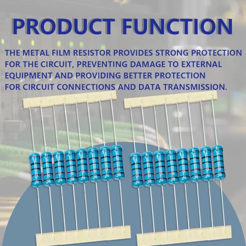 50 Pcs 2W 1% Tolerance 10KΩ Metal Film Resistor Resistance for DIY Project and Experiments - size: 2W 10KΩ