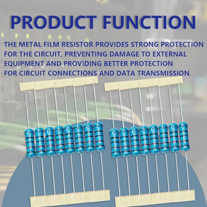 50 Pcs 2W 1% Tolerance 10KΩ Metal Film Resistor Resistance for DIY Project and Experiments - size: 2W 10KΩ