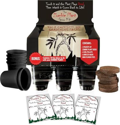 Zombie Plant Greenhouse Grow Kit - Touch It and Watch It Play Dead - Unique Grow Kit to Cultivate a Fun Indoor Plant that Revives in Minutes - Cool Plants and Great for Housewarming Gifts - style: Greenhouse Grow Kit