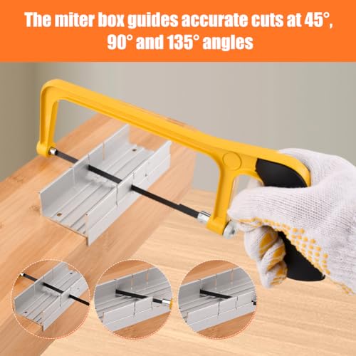 6 Inch Mini Hacksaw and Mitre Block Set - color: Yellow