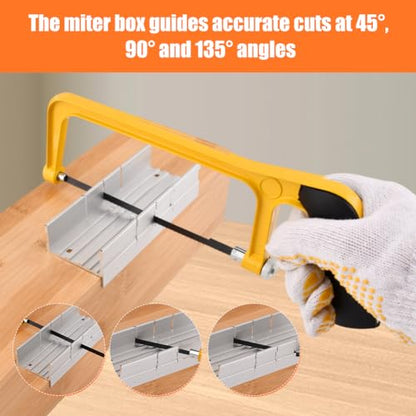 6 Inch Mini Hacksaw and Mitre Block Set - color: Yellow